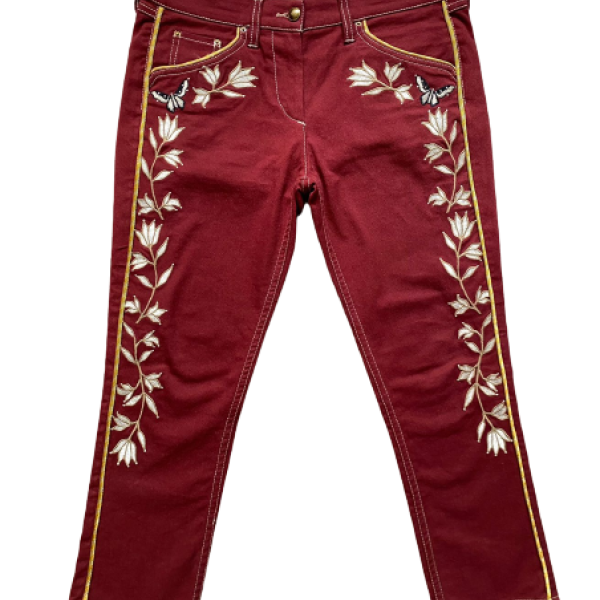Calça Isabel Marant Vermelha Estampada Flores-40