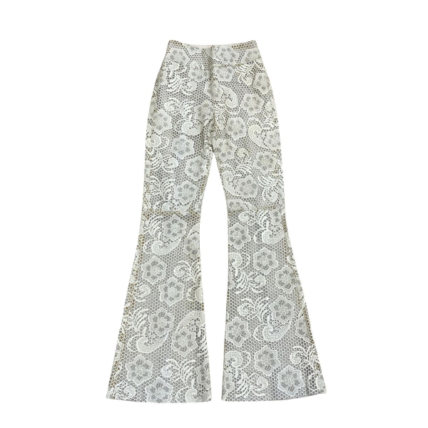 Calça NK Couro Vazado Branco - 34