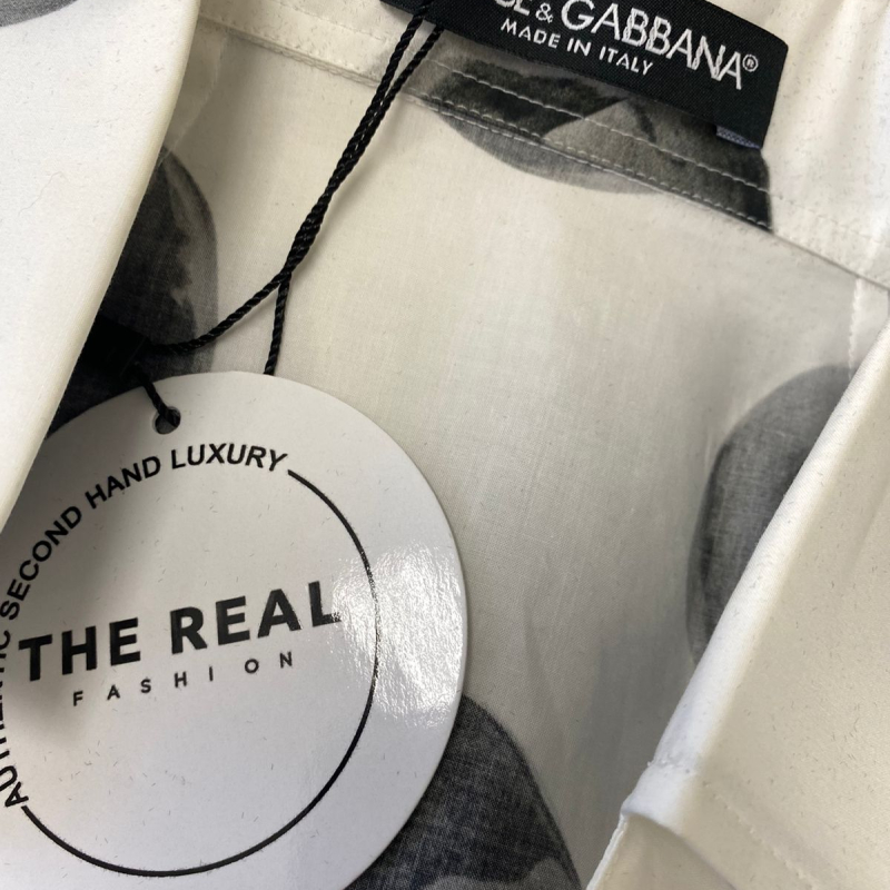 Camisa Dolce & Gabbana Branco Detalhes Preto-38 Camisa Dolce & Gabbana Branco Detalhes Preto-38