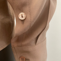 Camisa Gucci Seda Nude Gola Amarela - 36
