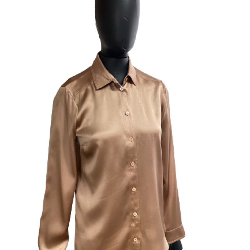 Camisa Gucci Seda Nude-38 Camisa Gucci Seda Nude-38