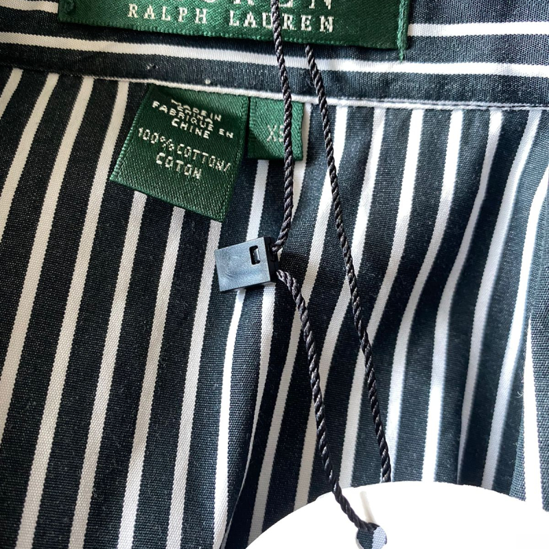Camisa Ralph Lauren Listrada Social preta e branca-PP