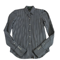 Camisa Ralph Lauren Listrada Social preta e branca-PP