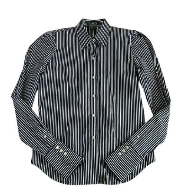 Camisa Ralph Lauren Listrada Social preta e branca-PP Camisa Ralph Lauren Listrada Social preta e branca-PP