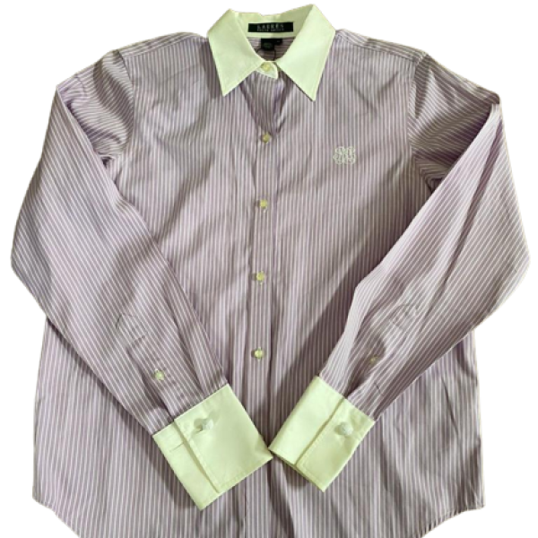 Camisa Ralph Lauren Social Lilás listrada-PP Camisa Ralph Lauren Social Lilás listrada-PP
