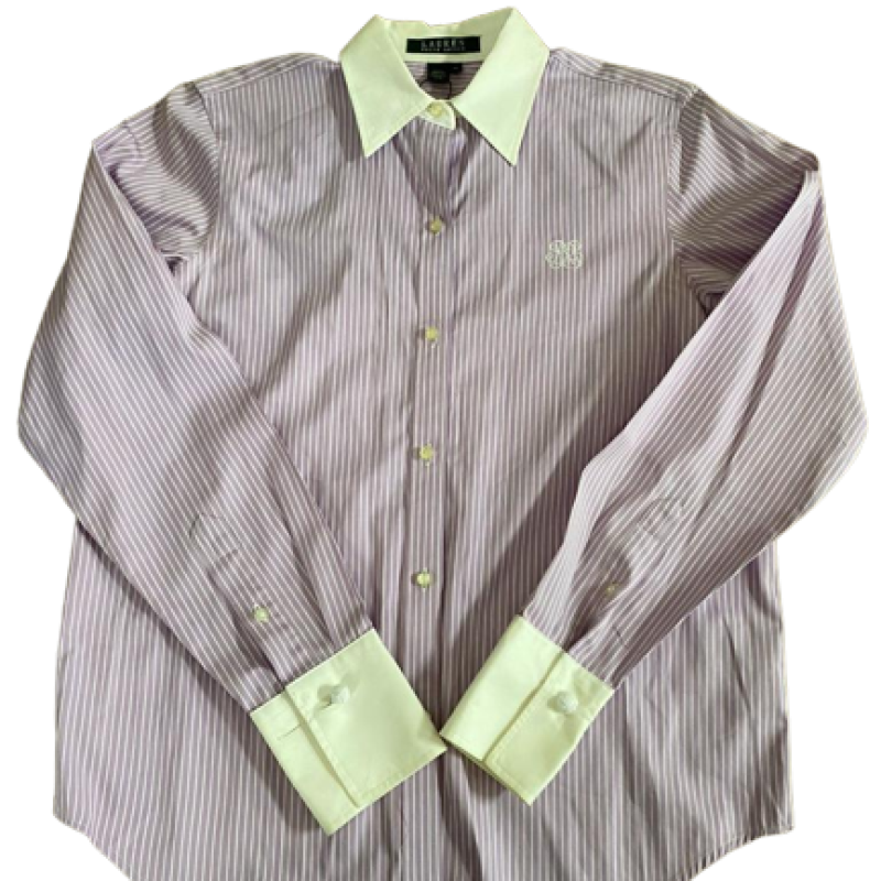 Camisa Ralph Lauren Social Lilás listrada-PP