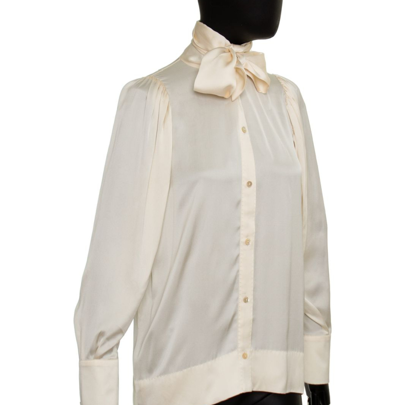 Camisa Stella Mccartney Seda Off-White-40