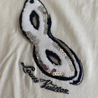 Camiseta Louis Vuitton Off-White Paetê Nunca Usada - P