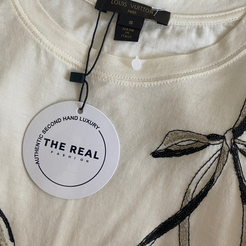 Camiseta Louis Vuitton Off-White Paetê Nunca Usada - P