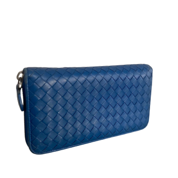 Carteira Bottega Veneta Intrecciato Azul Carteira Bottega Veneta Intrecciato Azul