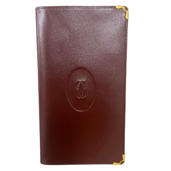 Carteira Cartier em Couro Vinho