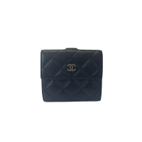 Carteira Chanel Interlocking CC Lambskin Preta