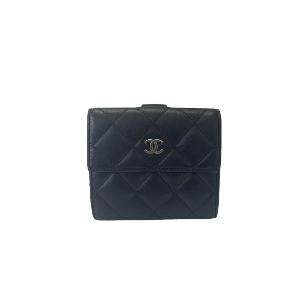 Carteira Chanel Interlocking CC Lambskin Preta Carteira Chanel Interlocking CC Lambskin Preta