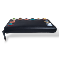 Carteira Fendi Rainbow Couro Preta 