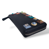 Carteira Fendi Rainbow Couro Preta 