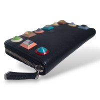 Carteira Fendi Rainbow Couro Preta 
