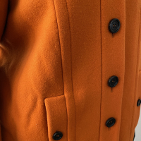 Casaco Sobretudo Burberry Lã Laranja