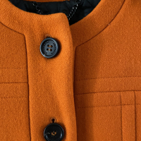 Casaco Sobretudo Burberry Lã Laranja