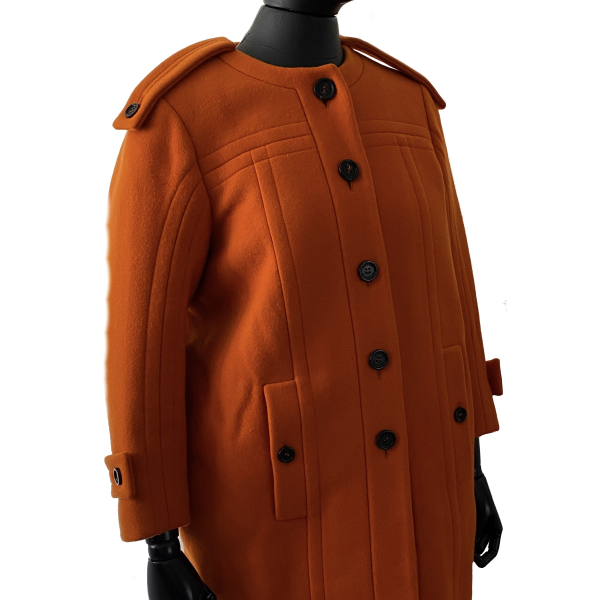Casaco Sobretudo Burberry Lã Laranja