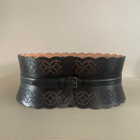 Cinto Alaia Couro Preto