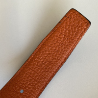 Cinto Hermès Constance Dupla face preto e laranja