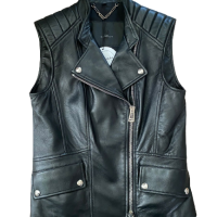 Colete Belstaff Couro Preto-38