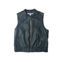 Colete Diane Von Furstenberg Couro Verde-P