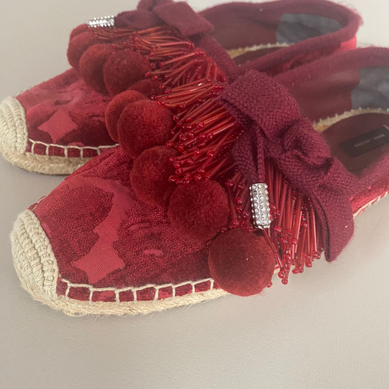 Espadrille Marc Jacobs Sienna Pompom Vinho - 38