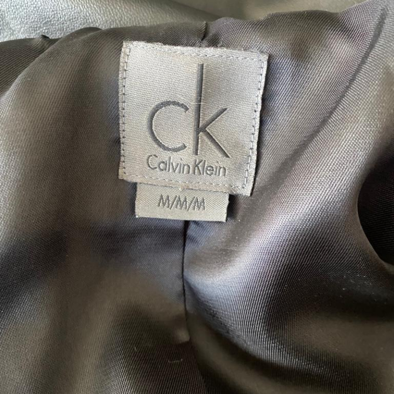 Jaqueta Calvin Klein Couro Preta-P