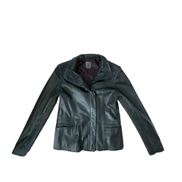 Jaqueta Calvin Klein Couro Preta-P Jaqueta Calvin Klein Couro Preta-P
