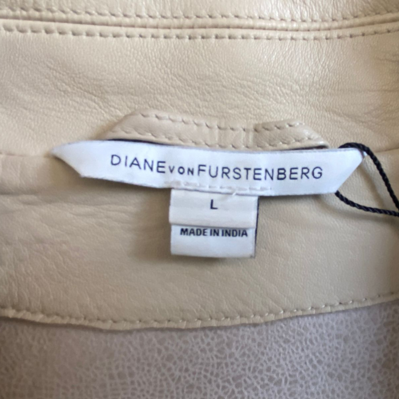 Jaqueta Diane Von Furstenberg Couro Off-White-G