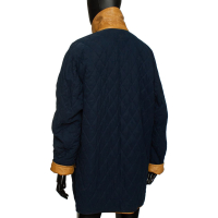 Jaqueta Ritapane Dupla Face Couro caramelo / Nylon Azul 48