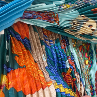 Lenço Hermès Seda Estampado Azul