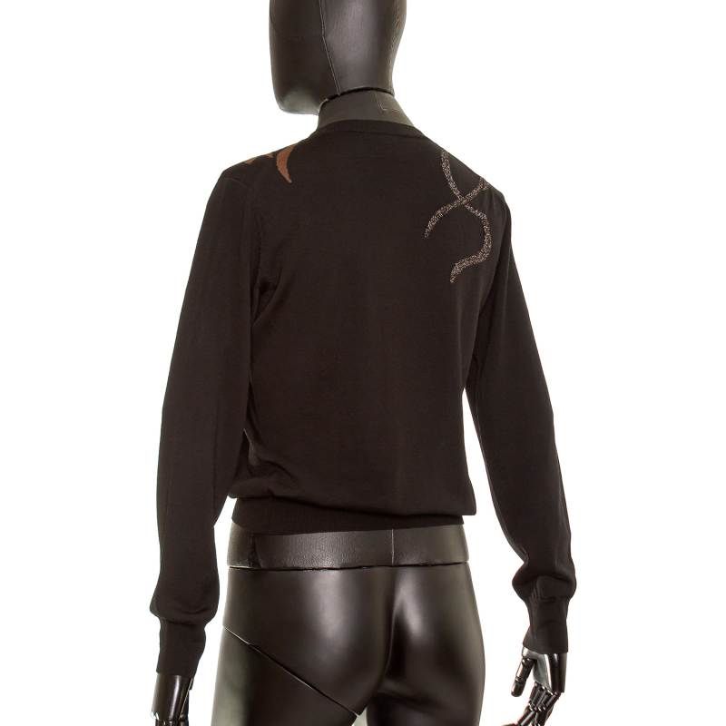 Malha Preta Louis Vuitton de Laço