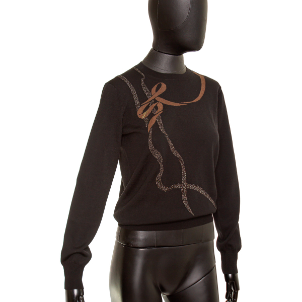 Malha Preta Louis Vuitton de Laço