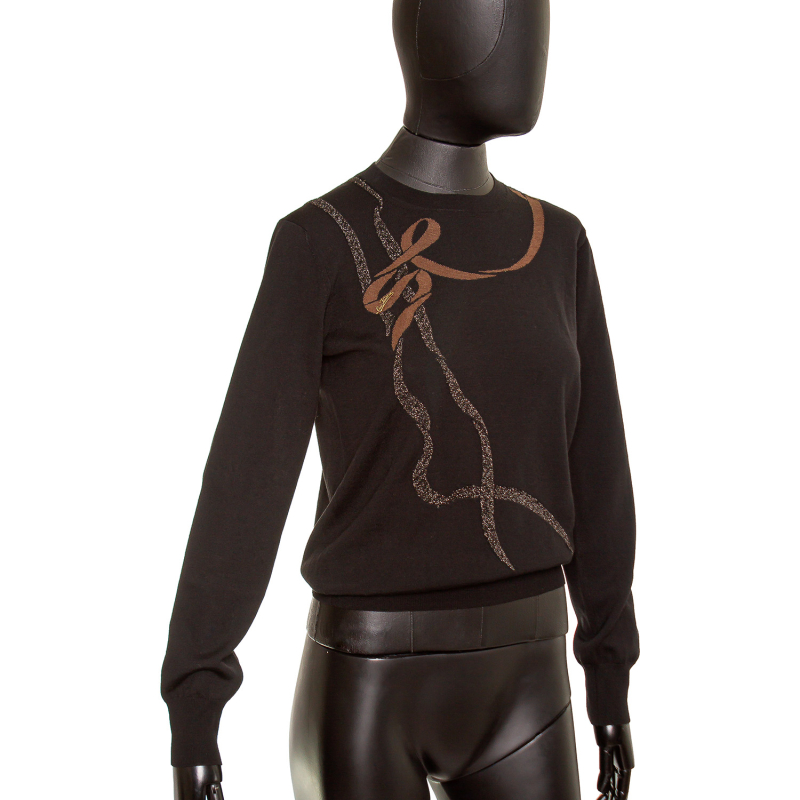 Malha Preta Louis Vuitton de Laço