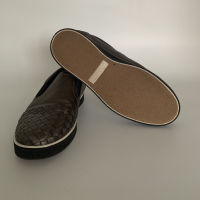 Mocassim Bottega Veneta Intrecciato Cinza Metalizado