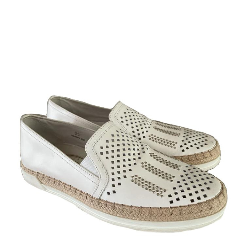 Mocassim Tods Embellished Couro Branco 