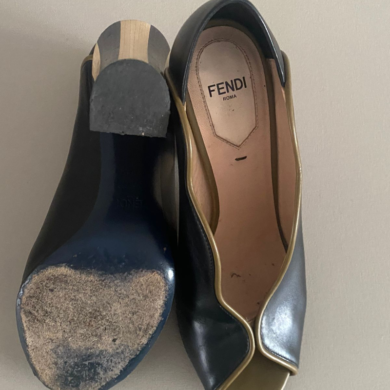 Mule Fendi Ankle Wrap Bicolor-35