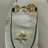 Mule Gucci Bordada Flores Cinza-35