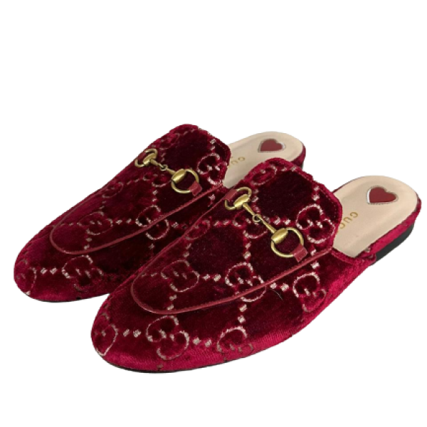 Mule Gucci Princetown Horsebit Vermelha-36 Mule Gucci Princetown Horsebit Vermelha-36