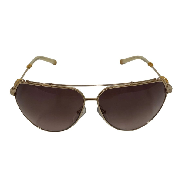 Óculos Chrome Hearts Aviador Dourado 11/130 Óculos Chrome Hearts Aviador Dourado 11/130