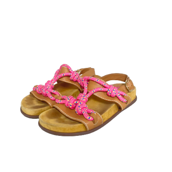 Papete Alexandre Birman Couro Caramelo - Corda Rosa-36 Papete Alexandre Birman Couro Caramelo - Corda Rosa-36