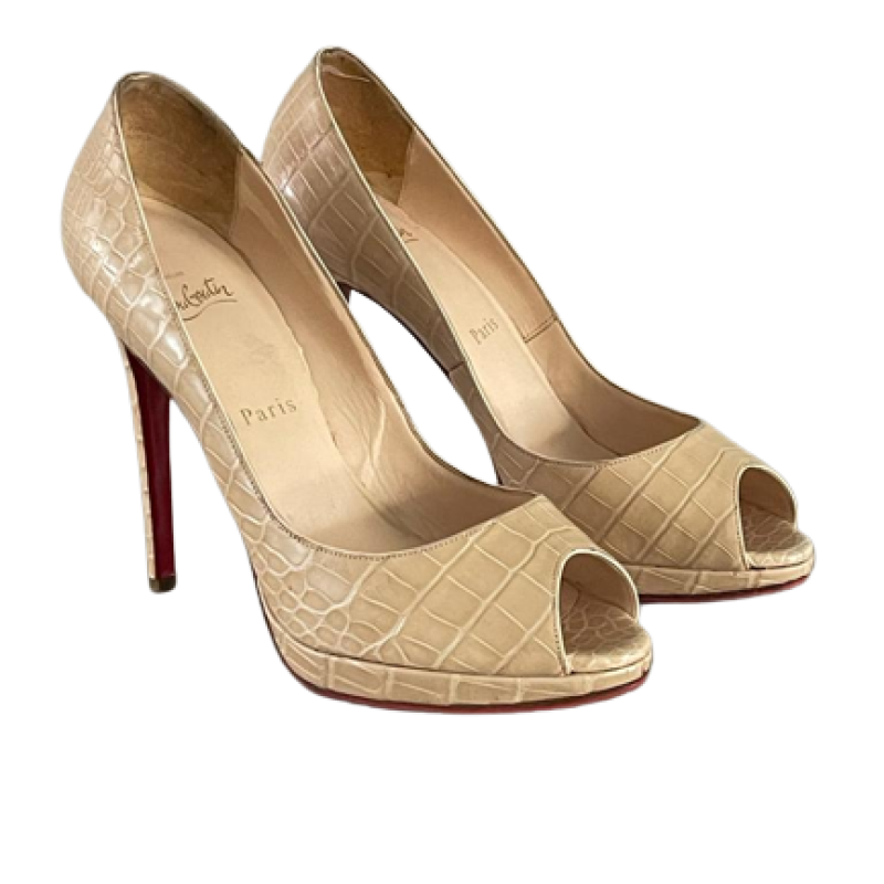 Peep Toe Christian Louboutin Couro 36 Peep Toe Christian Louboutin Couro 36