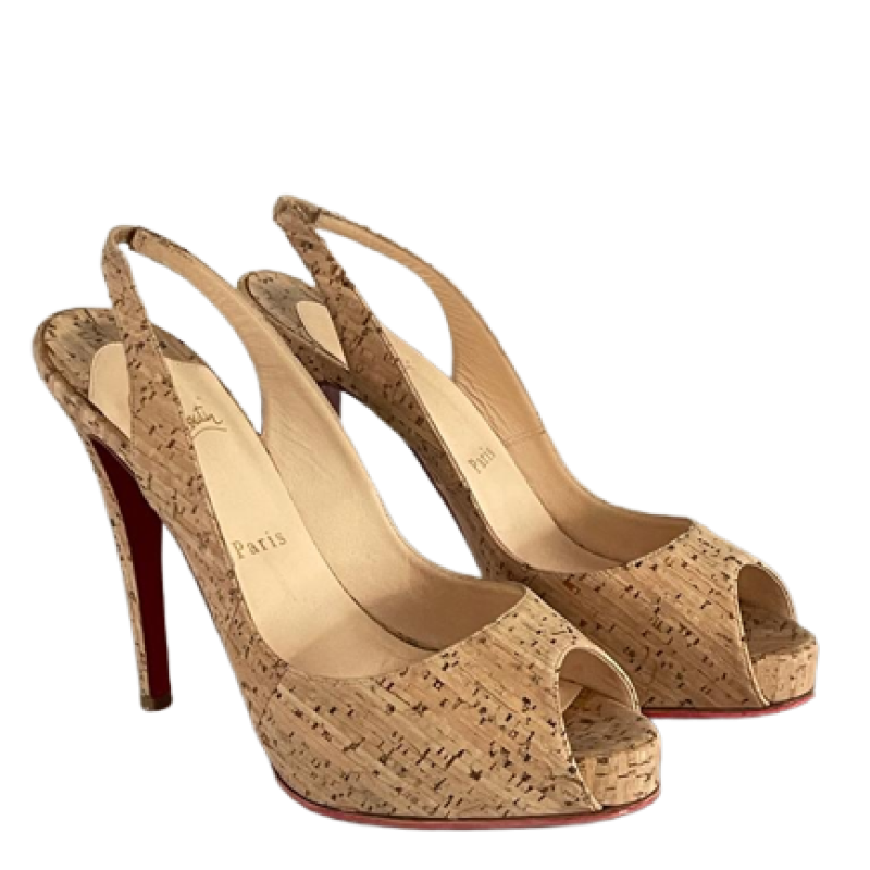 Peep Toe Christian Louboutin de Cortiça - 37 Peep Toe Christian Louboutin de Cortiça - 37
