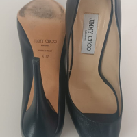 Peep Toe Jimmy Choo Couro Preto - 38