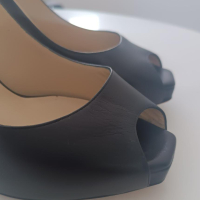 Peep Toe Jimmy Choo Couro Preto - 38