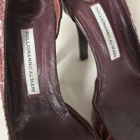 Peep Toe Pollignanno Al'mare Python Vinho -35