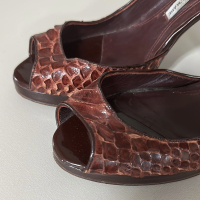 Peep Toe Pollignanno Al'mare Python Vinho -35