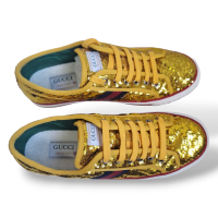 Tênis Gucci Lantejoula Dourado-38